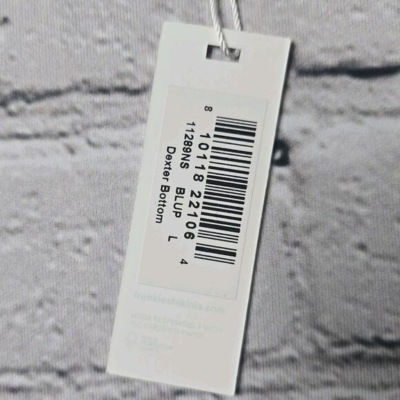 Frankies Bikinis Dexter Thong Bikini Bottom Blue Floral Print New Size Large - Picture 6 of 10